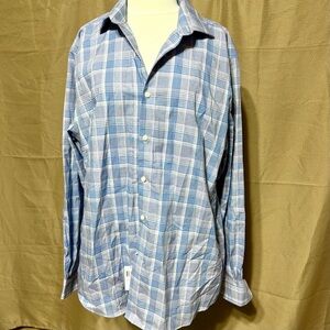 Michael Kors Light Blue Plaid Button Down Shirt
